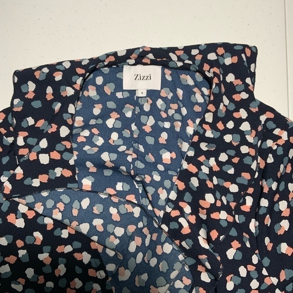 𝅺zizzi Women’s Ruffled V Neck Floral Dress Size Small Plus | 14 - Picture 7 of 8